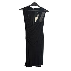 NWT Heather by Bordeaux Black Zip Back Cowl Dress Women’s Size Small (P)